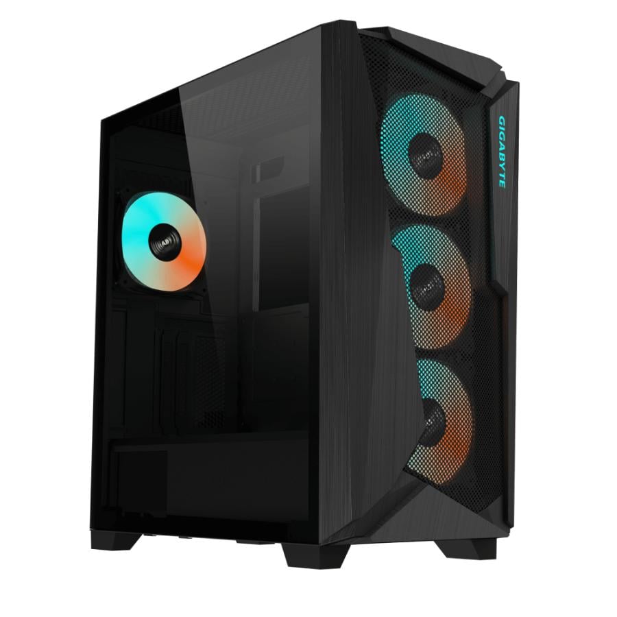 Gigabyte GB-C301G V2 C301 GLASS, Midi Tower, PC, Black, ATX, Glass, Plastic, Steel, Gaming