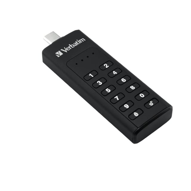 Verbatim 49428 Keypad Secure USB drive, 64 GB, USB Type-A, 3.2 Gen 1, Capless, H/W encrypt, Black
