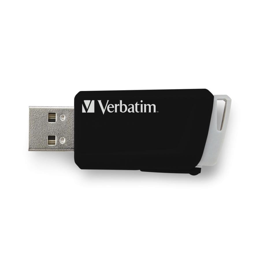 Verbatim 49307 Store "n" Click USB Drive, 32 GB, USB Type-A, 3.2 Gen 1, 80 MB/s, Slide, Black