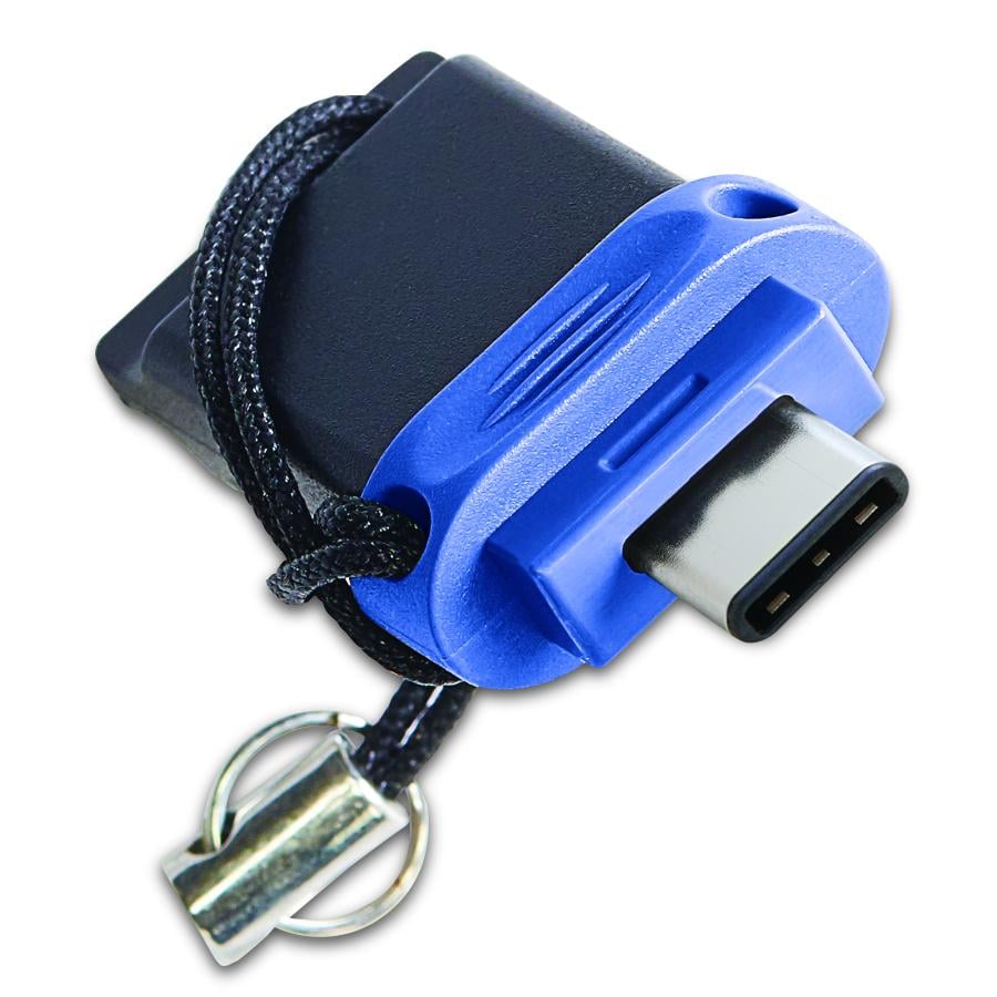 Verbatim 49966 Dual USB Drive, 32 GB, USB Type-A / USB Type-C, 3.2 Gen 1, Capless, 3.6 g, Blue