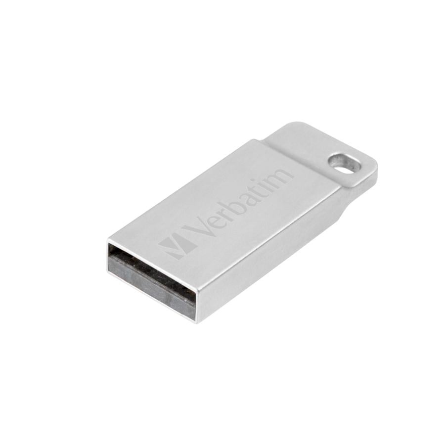 Verbatim 98750 Metal Executive USB Drive, 64 GB, USB Type-A, 2.0, Capless, 3.6 g, Silver