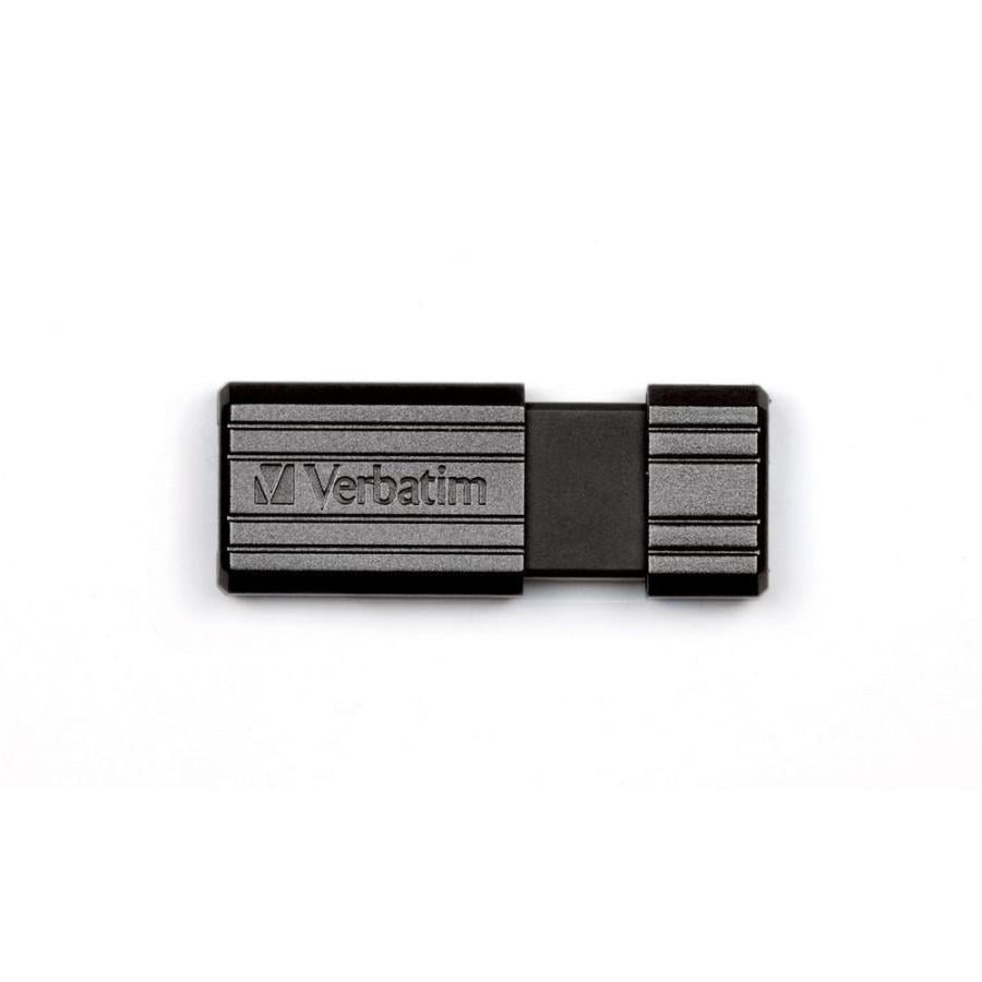 Verbatim 49061 PinStripe USB Drive 2.0, 4 GB, USB Type-A, 2.0, 10 MB/s, Slide, Black