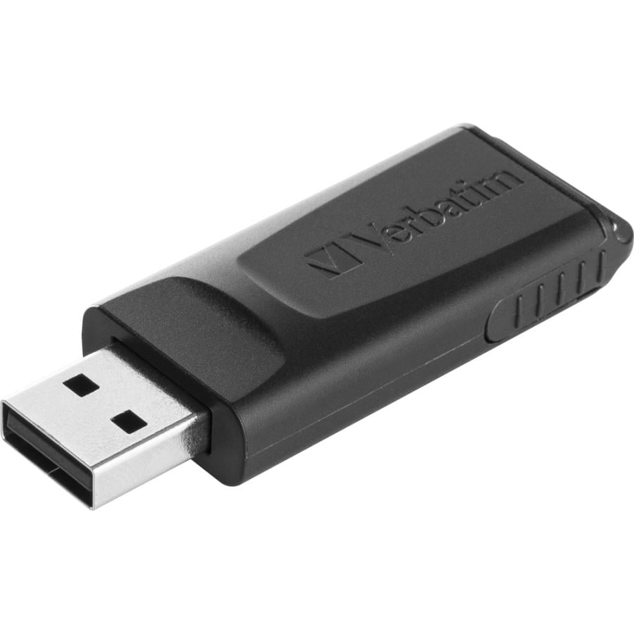 Verbatim 49328 Slider USB Drive, 128 GB, 2.0, Slide, 8 g, Black