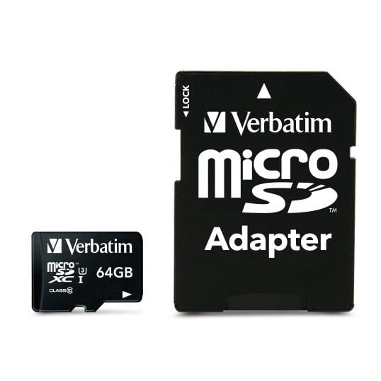 Verbatim 47042 Pro, 64 GB, MicroSDXC, Class 10, UHS, 90 MB/s, 45 MB/s