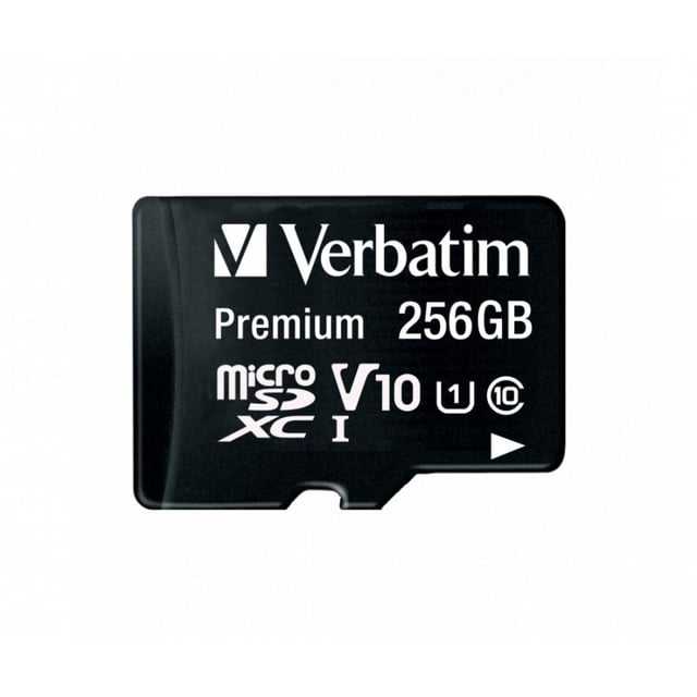 Verbatim 44087 Micro SDCX Premium U1, 256 GB, MicroSDXC, Class 10, UHS-I, 90 MB/s, 10 MB/s