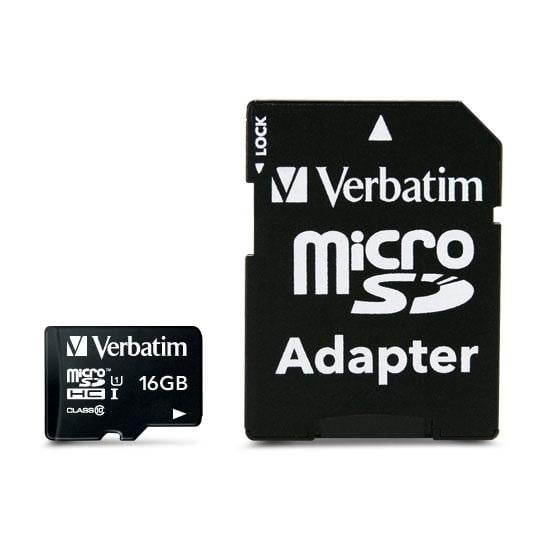 Verbatim 44082 Micro SDHC Premium, 16 GB, MicroSDHC, Class 10, 10 MB/s, 10 MB/s, Black