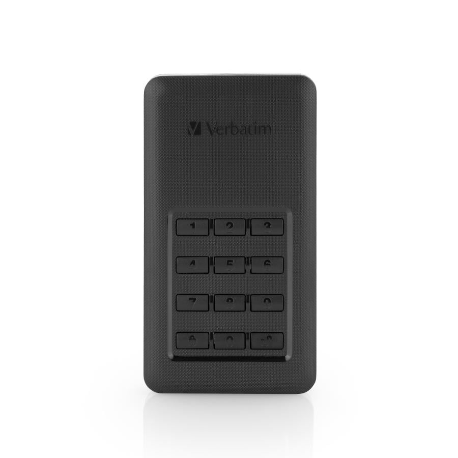 Verbatim 53402 Store "n" Go Portable SSD with Keypad Access, 256 GB, USB Type-C, 3.2 Gen 1, AES