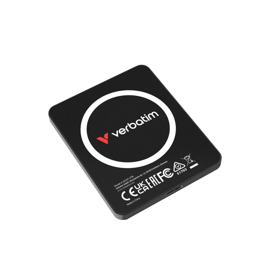 Verbatim 32337 SnapBack Ultra Slim SSD, 2 TB, USB Type-C, USB 3.2 Gen 2x2, 2050 MB/s, 20 Gbit/s, Bla