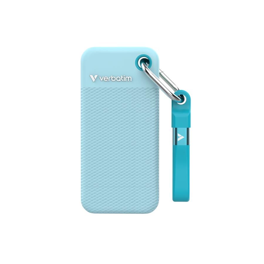 Verbatim 32324 Pocket SSD Polar Blue incl. sleeves, 1 TB, USB Type-C, 3.2 Gen 2, 10000 MB/s, 10 Gbit