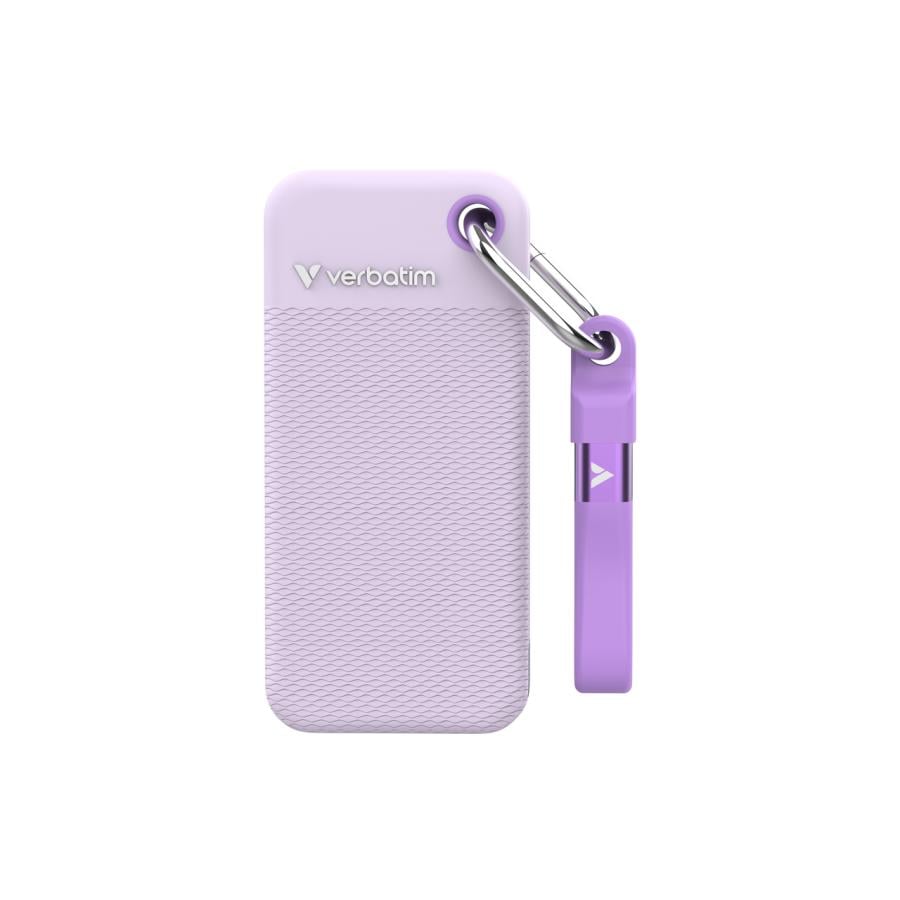 Verbatim 32322 Pocket SSD incl. sleeves, 1 TB, USB Type-C, 3.2 Gen 2, 10000 MB/s, 10 Gbit/s, Purple