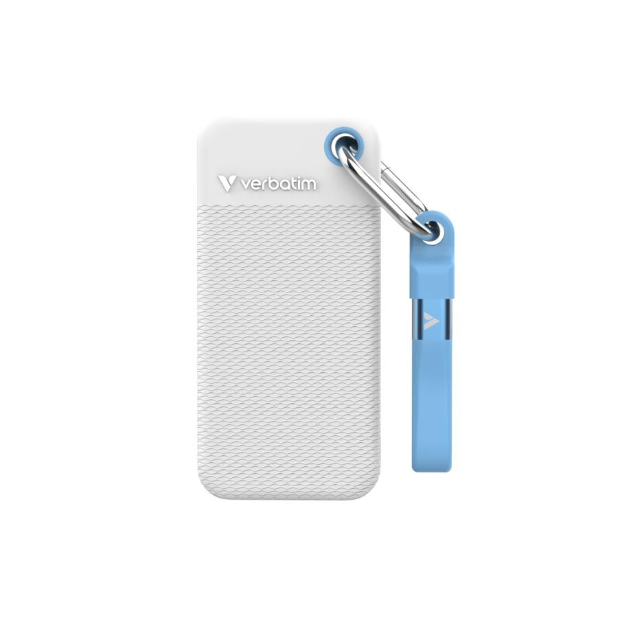 Verbatim 32321 Pocket SSD USB 3.2 Gen 2 2TB White/Light Blue incl. two rubber sleeves