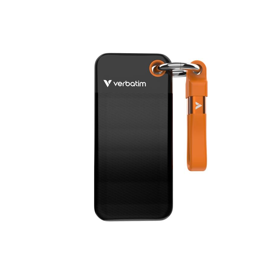 Verbatim 32193 Pocket SSD Black/Orange, 1 TB, USB Type-C, 3.2 Gen 2, 1000 MB/s, 10 Gbit/s