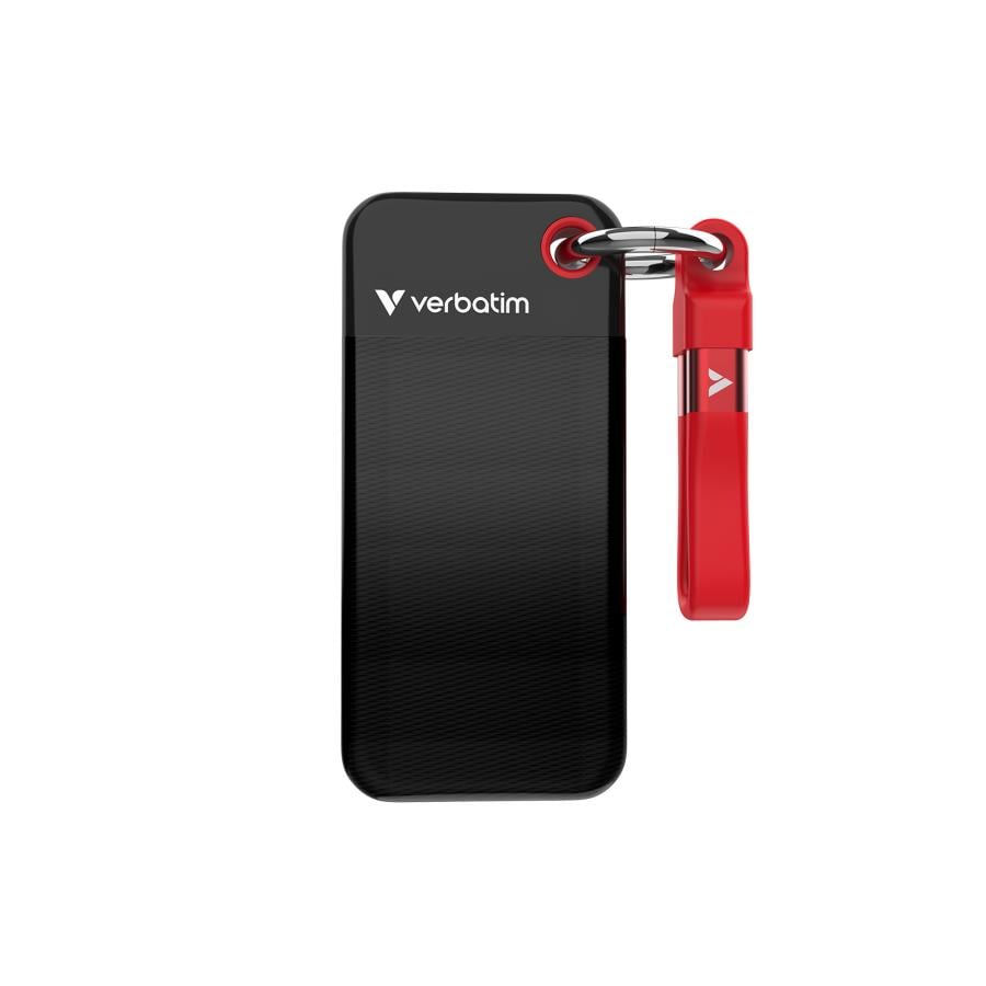 Verbatim 32192 Pocket SSD Black/Red, 1 TB, USB Type-C, 3.2 Gen 2, 1000 MB/s, 10 Gbit/s, Black, Red
