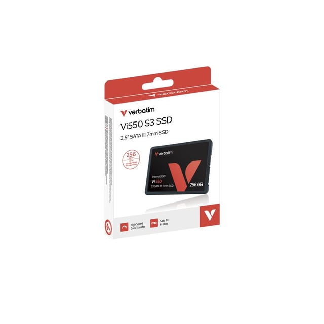Verbatim 49351 Vi550 S3 SSD, 256 GB, 2.5", SATA3, 520 MB/s, 6 Gbit/s
