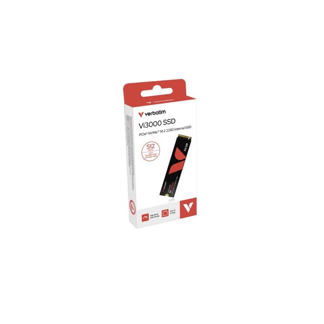 Verbatim 49374 Vi3000 PCIe NVMe M.2 SSD, 512 GB, M.2, 3100 MB/s