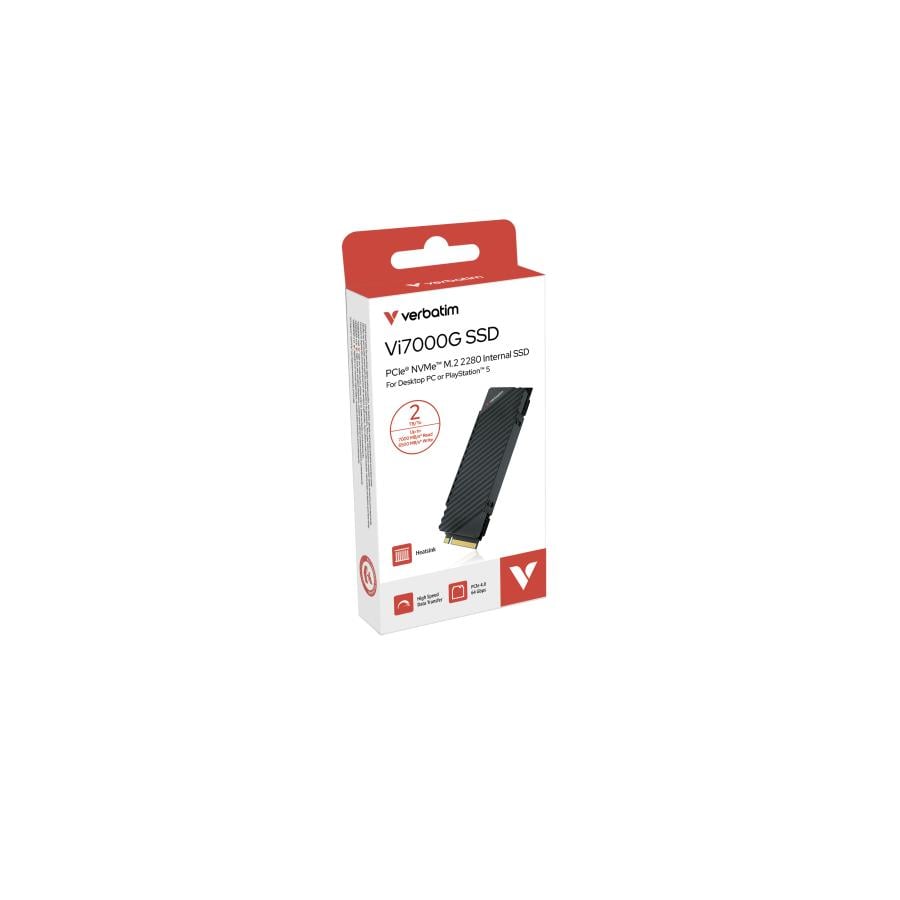 Verbatim 49368 Vi7000G PCIe NVMe M.2 SSD, 2 TB, M.2, 7000 MB/s