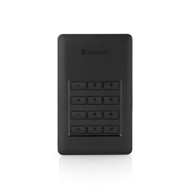 Verbatim 53403 Store "n" Go Secure Portable HDD w/ Keypad Access, 2 TB, USB 3.2 Gen 1 Type-A