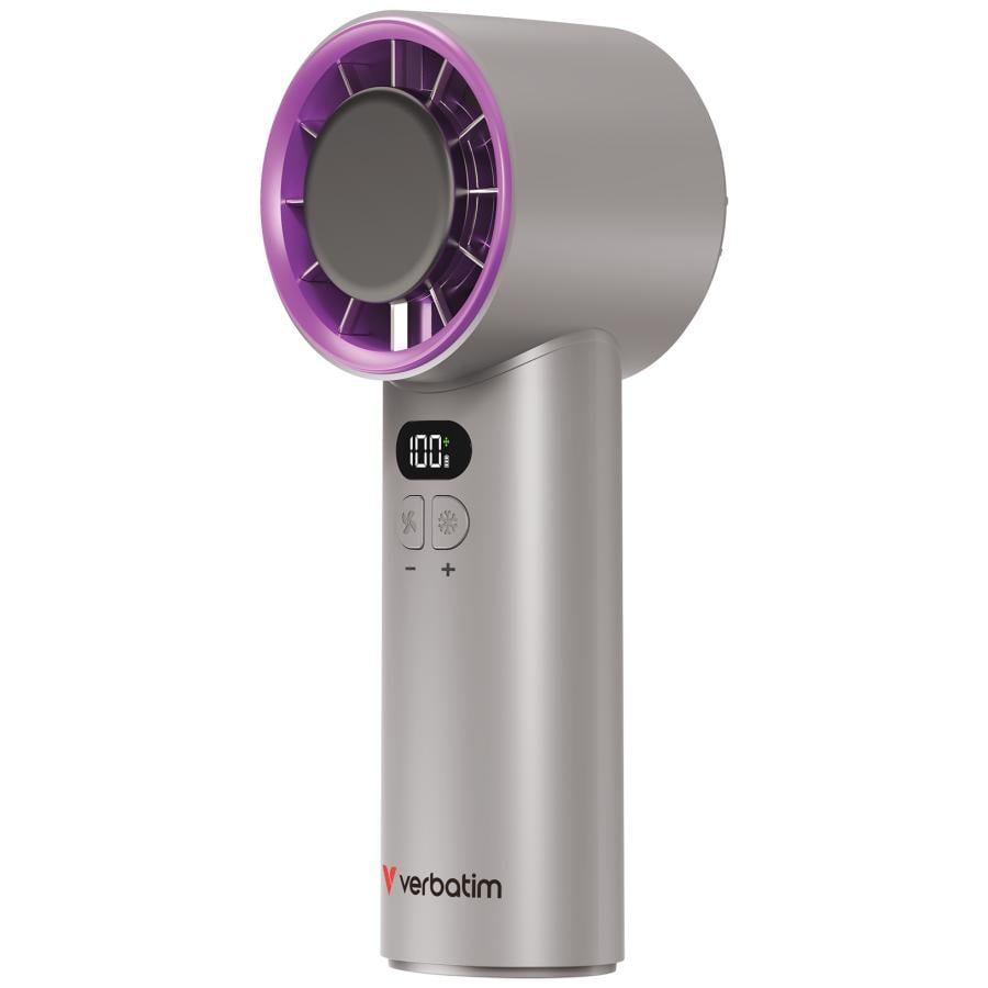 Verbatim 32342 Cool’n’Go IceTouch Handheld Fan Grey/Purple, 1 fan(s) 8 W, 3.7 V