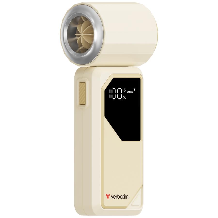 Verbatim 32341 Cool’n’Go AirJet Handheld Fan White/Silver, Handheld fan, 6 W, 3.7 V, Lithium-Ion