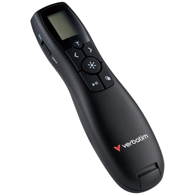 Verbatim 32364 Keynote Wireless Presenter with LCD Display, RF, USB, 30 m, Black