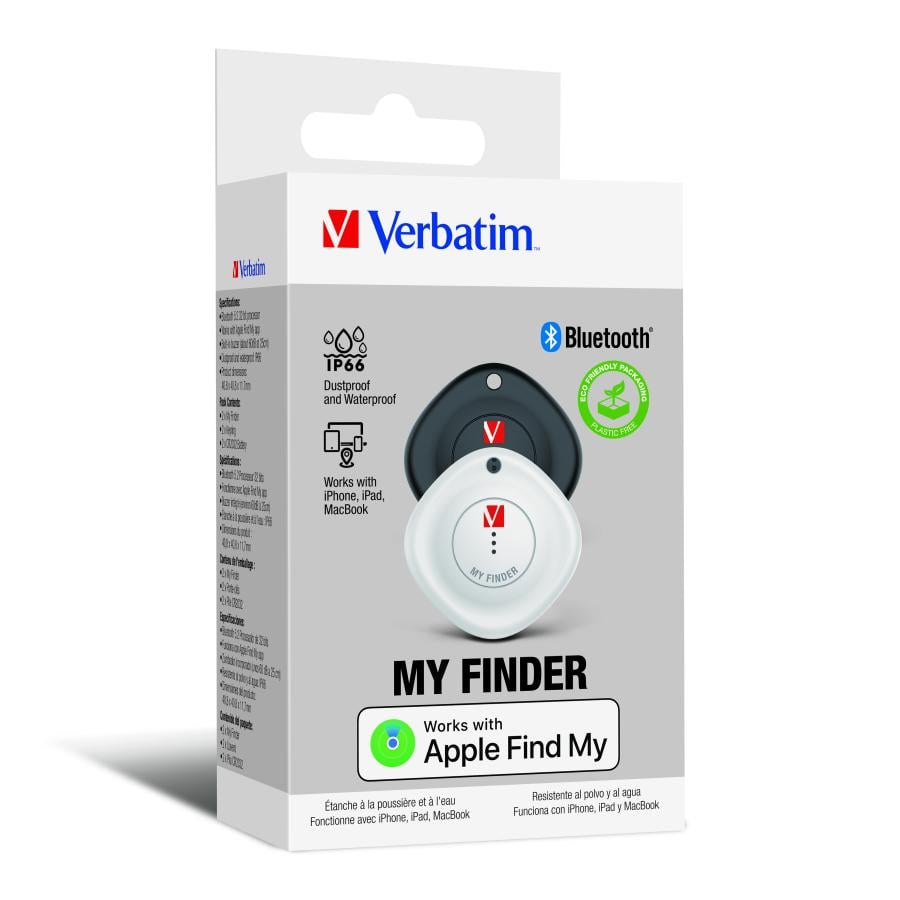 Verbatim 32131 MYF-02 Bluetooth Item Finder 2 pack Black/White, Bluetooth, Waterproof, IP66