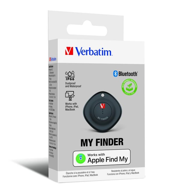 Verbatim 32130 MYF-01 Bluetooth Item Finder 1 pack, Black, Waterproof, IP66