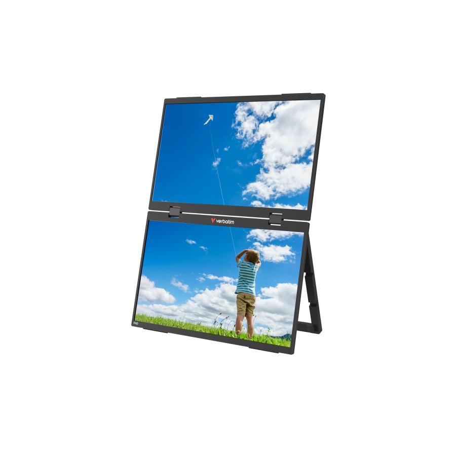 Verbatim 32403 Portable 15.6" FHD Dual Monitor Essentials, 1920 x 1080p, LCD LED, IPS, 1000:1