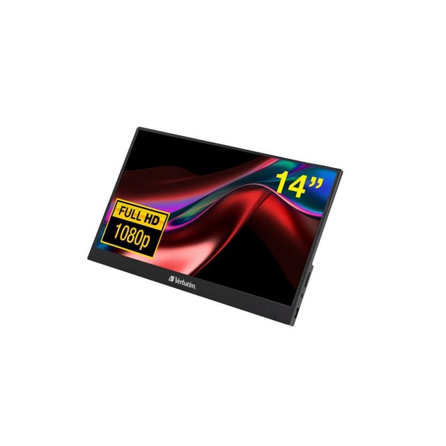 Verbatim 49590 14" Portable Monitor, 35.6 cm, 1920x1080 pixels, Full HD, LCD, 6 ms, Black