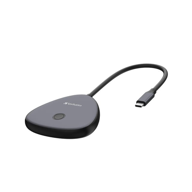Verbatim 32147 Share My Screen USB-C Wireless Display Adapter 4K with Hub WDA-02, USB type-C, Wi-Fi