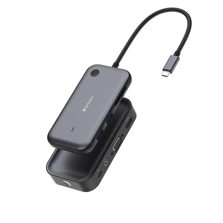 Verbatim 32146 Share My Screen 1080p USB-C Wireless Display Adapter with Hub WDA-01, USB, Wi-Fi