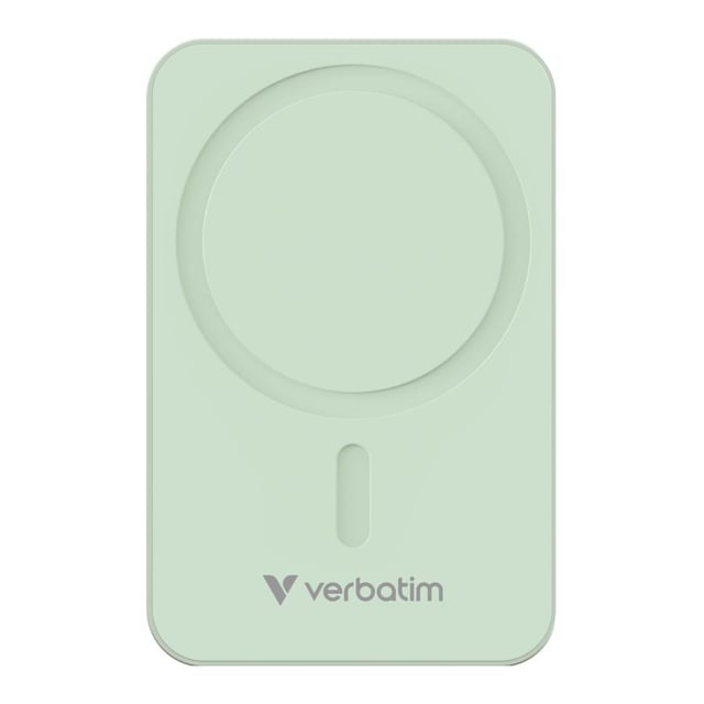 Verbatim 32224 Charge "n" Go Essentials Magnetic Wireless Power Bank, 20000 mAh, 50 W, Green
