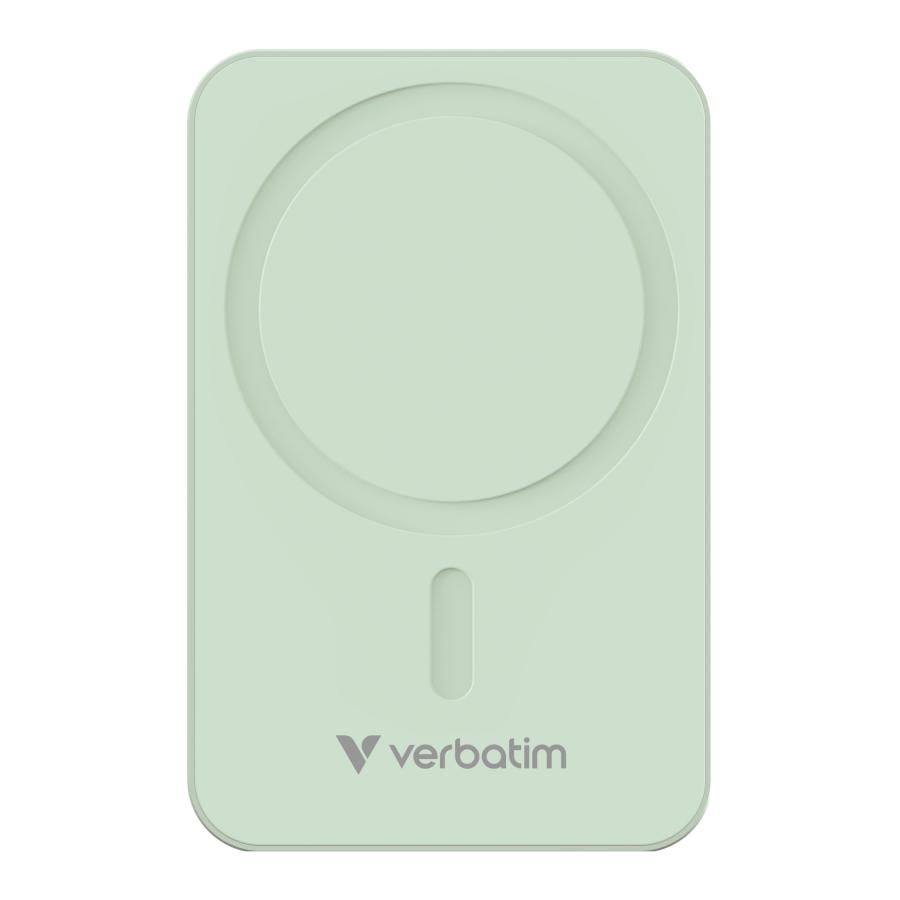 Verbatim 32224 Charge "n" Go Essentials Magnetic Wireless Power Bank, 20000 mAh, 50 W, Green