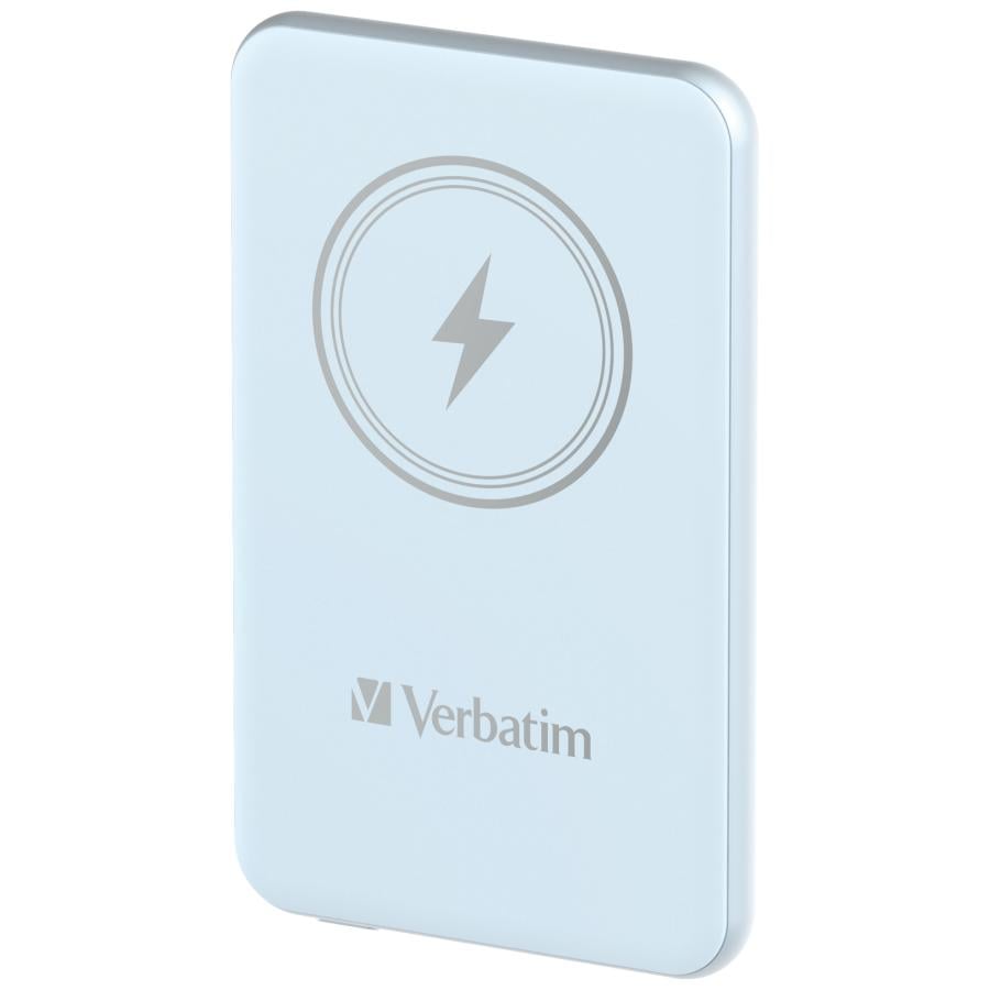 Verbatim 32242 Charge "n" Go Magnetic Wireless Power Bank Blue, 5000 mAh, Lithium Polymer (LiPo)