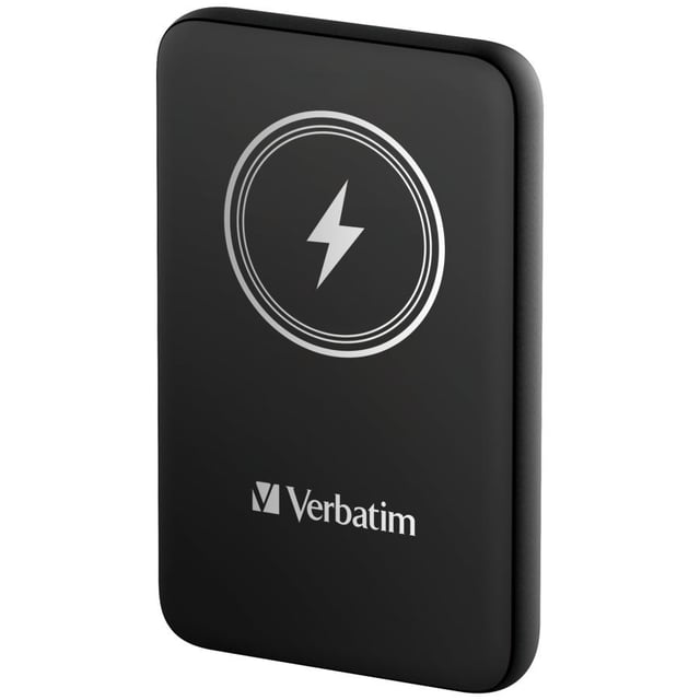 Verbatim 32245 Charge "n" Go Magnetic Wireless Power Bank Black, 10000 mAh, LiPo, Quick Charge