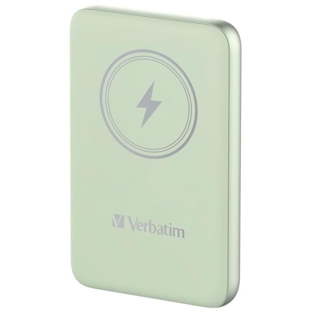Verbatim 32246 Charge "n" Go Magnetic Wireless Power Bank Green, 10000 mAh, Lithium Polymer