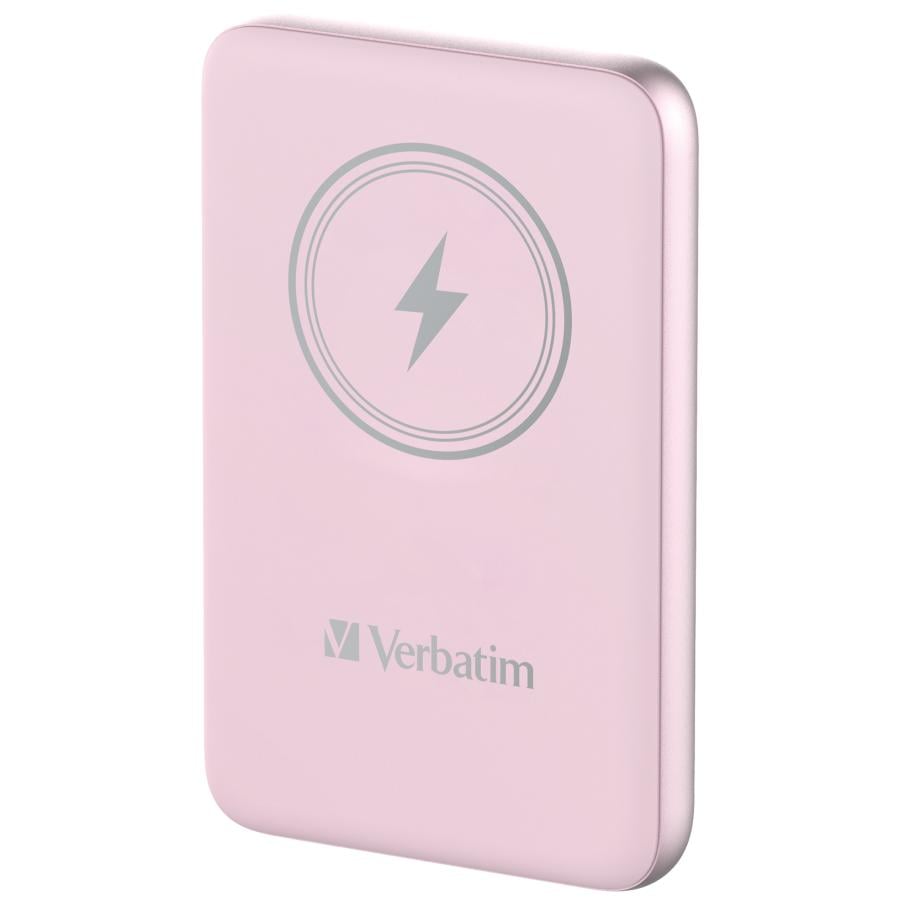Verbatim 32248 Charge "n" Go Magnetic Wireless Power Bank Pink, 10000 mAh, LiPo, Quick Charge 3.0