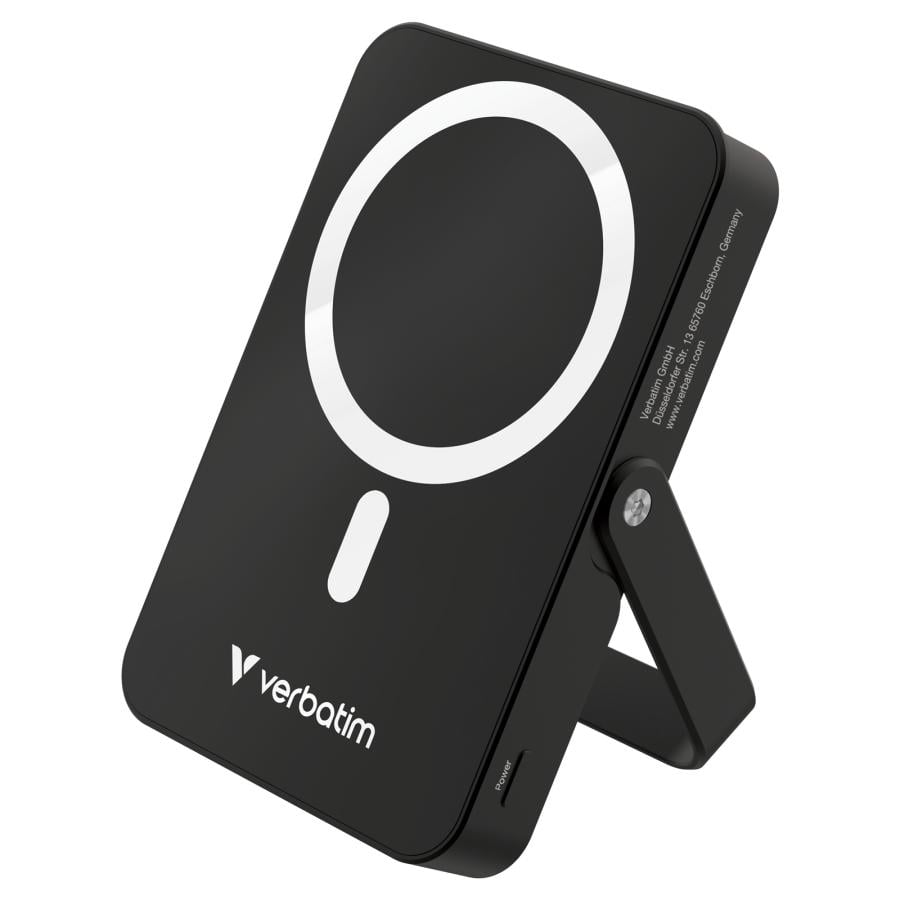 Verbatim 32264 Charge "n" Go Magnetic Wireless Power Bank with stand Black, 10000 mAh, LiPo, 35 W