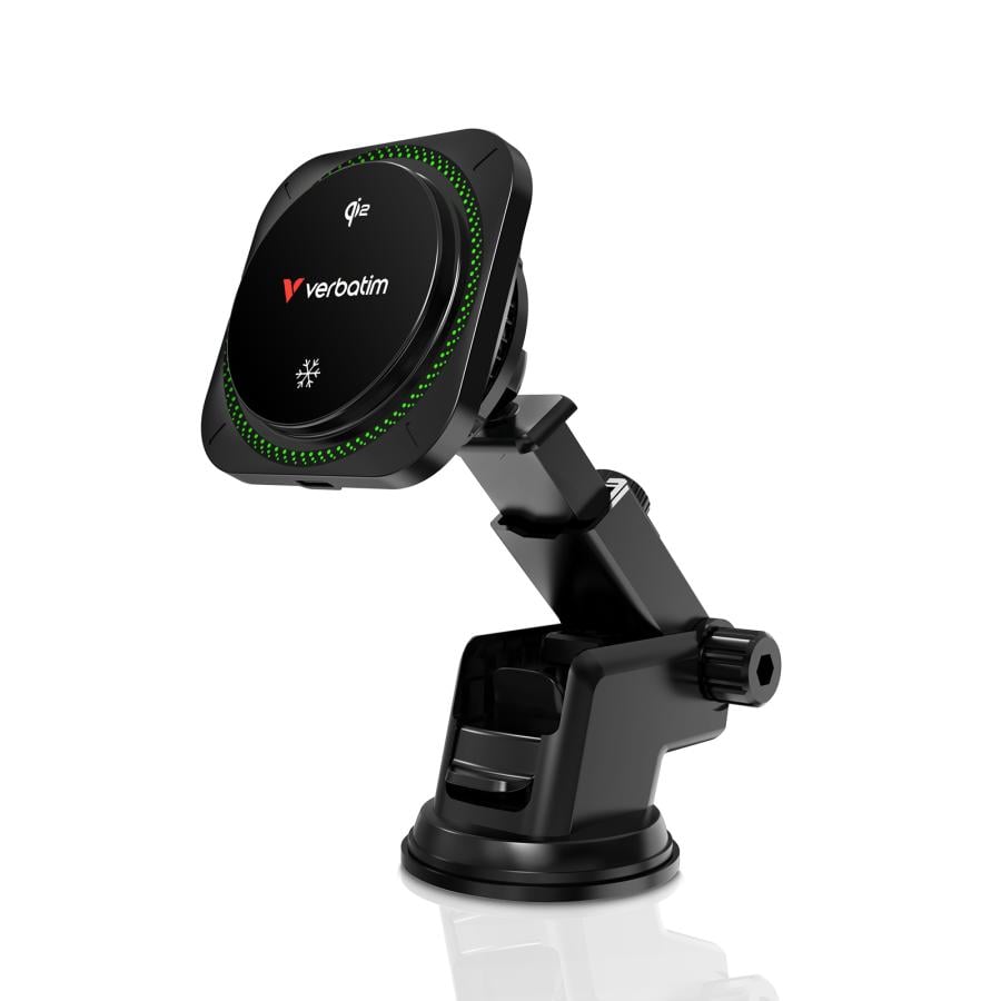 Verbatim 31860 Charge "n" Drive Qi2 Magnetic Wireless Car Charger RGB, Auto, USB, Wireless charging,