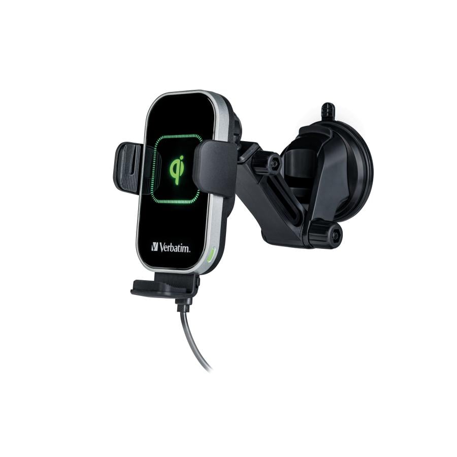 Verbatim 49554 FWC-03 Pro Qi Fast Wireless Car Charger, Retail, Black