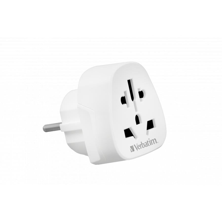 Verbatim 49549 World to Europe Adapter WTEU-02 Travel Plug, Type F, Universal, Straight