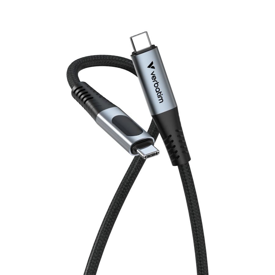 Verbatim 31848 Sync & Charge USB C to USB C 100W Display, USB C, USB 2.0, 0.48 Gbit/s, 1.2 m, Black