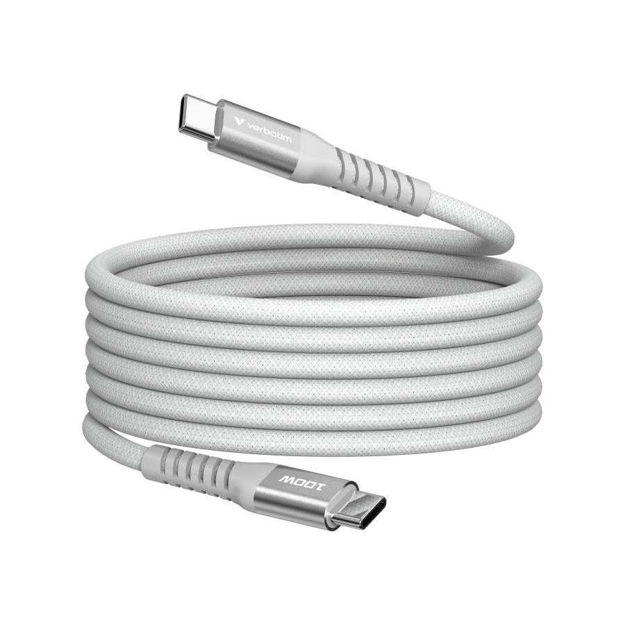 Verbatim 31854 Sync & Charge Magnetic Cable 100W USB-C to USB-C, 480 Mbit/s, 1.2m, Grey