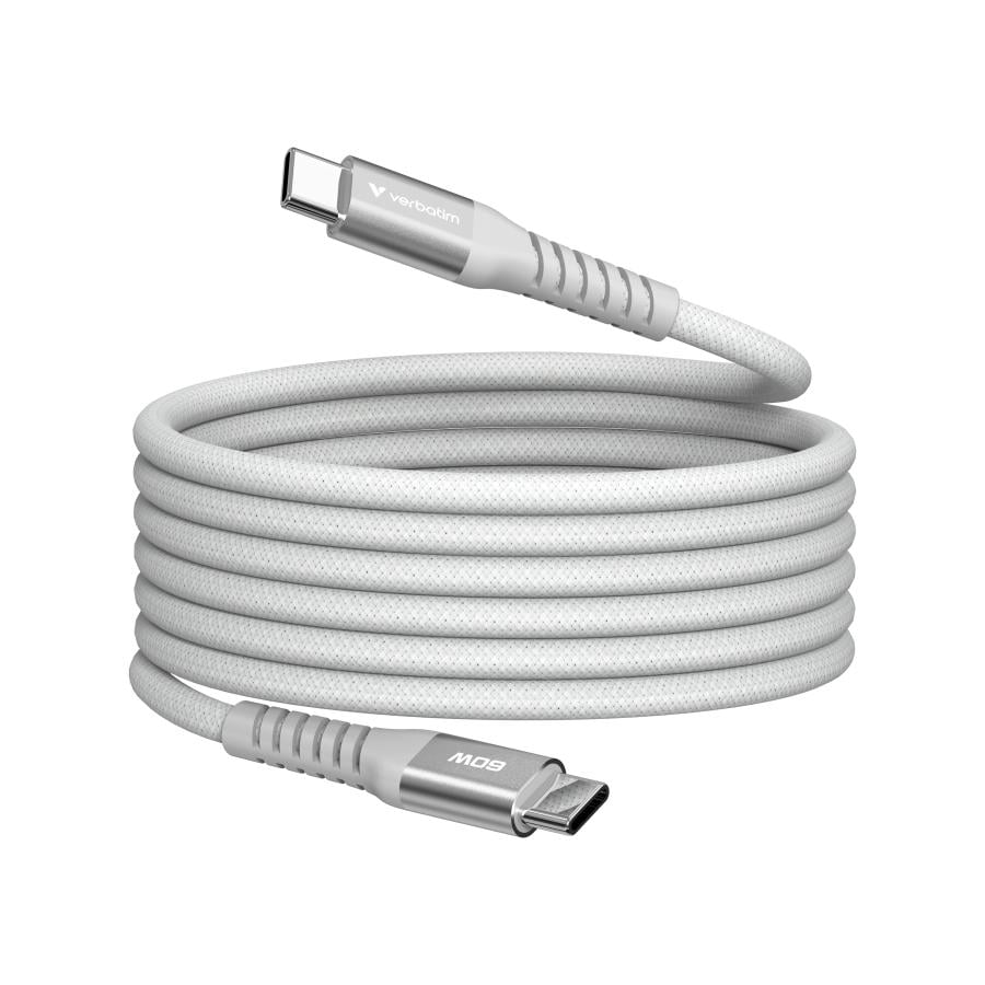 Verbatim 31850 Sync & Charge Magnetic Cable 60W USB-C to USB-C, 480 Mbit/s 1.2m, Grey