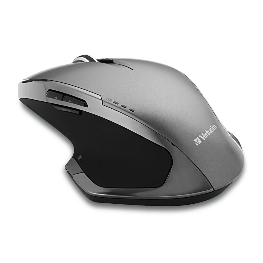 Verbatim 49041 49041 Wireless Desktop Mouse Deluxe 8-Button Blue Led, Right-hand, 1600 DPI, Grey