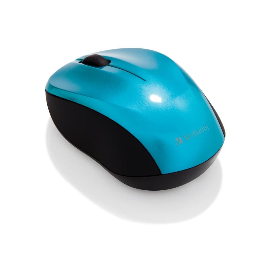Verbatim 49044 Go Nano Wireless Mouse Caribbean Blue, Ambidextrous, RF Wireless, 1600 DPI, Cyan