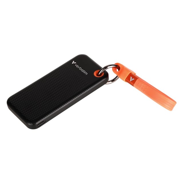 Verbatim 32435 Pocket SSD, 128 GB, USB Type-C, USB 3.2 Gen 2, 1000 MB/s, Black/Orange