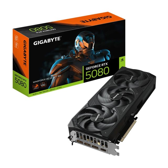 Gigabyte GV-N5080WF3OCV2-16GD GeForce RTX 5080 WINDFORCE OC SFF 16G, 16GB, GDDR7, 256bit, PCIe5.0