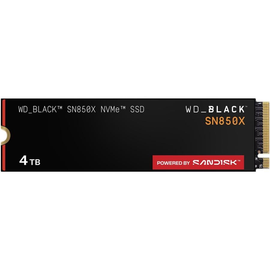 Western Digital WDS400T2XHE-00BCA0 SN850X Black SSD, 4TB, M.2, NVMe, 7300 MB/s, Heatshield