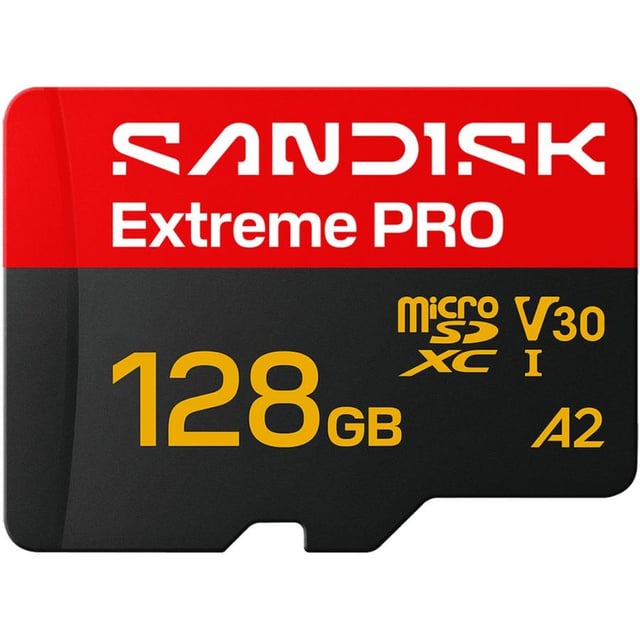 SANDISK SDSQXCD-128G-GN6MA Extreme PRO MicroSDXC, 128GB, V30, 200MB/s, 90MB/s, 4K UHD