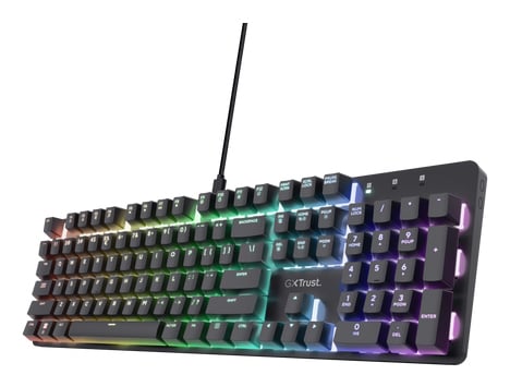 Trust GXT 871 Zora Gaming Toetsenbord - Mechanisch toetsenbord – QWERTY US-indeling – RGB-verlichting – Zwart